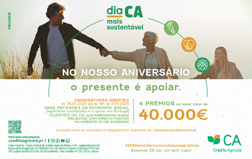 Crédito Agrícola lança a 5ª edição da campanha DIA CA Mais Sustentável para celebrar aniversário